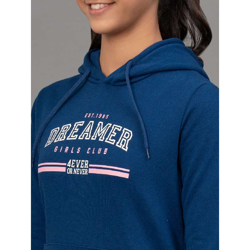 Mode By RedTape Air Force Blue Hoodie for Girls | Warm and Comfortable