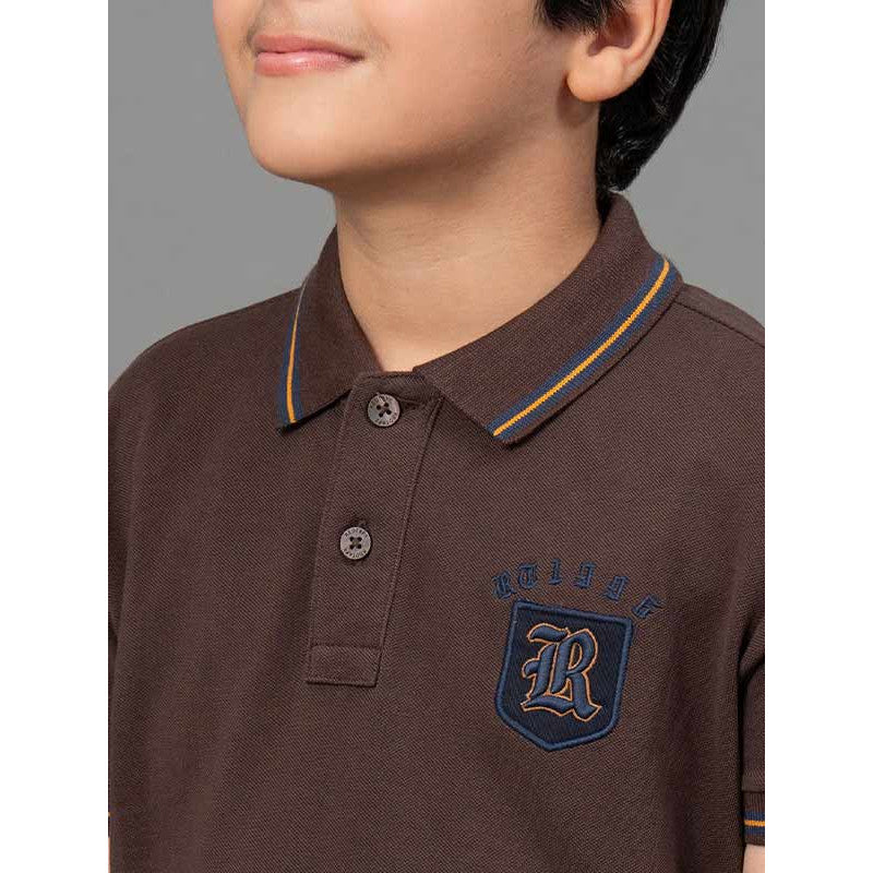 RedTape Brown T-Shirt for Boys | Comfortable and Durable