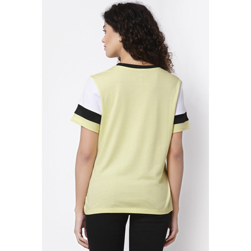 Mode By RedTape Women Lemon Round Neck T-Shirt