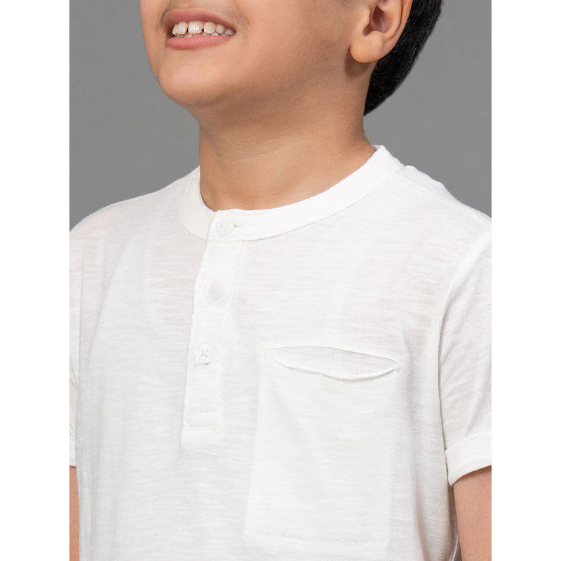 RedTape Off White T-Shirt for Boys | Comfortable and Durable