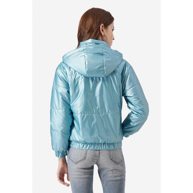 Women Metallic Blue Jacket