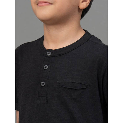 RedTape Black T-Shirt for Boys | Comfortable and Durable