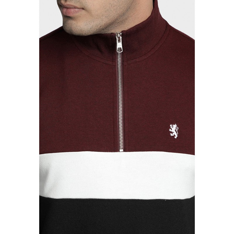 Mens Maroon Melange Sweatshirt