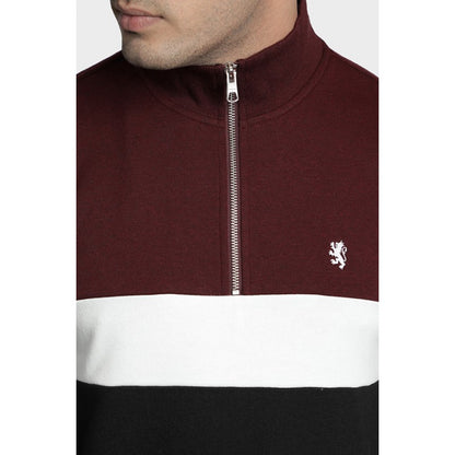 Mens Maroon Melange Sweatshirt