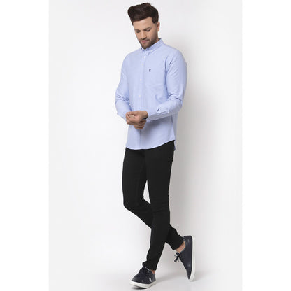 RedTape Men's Blue Solid Shirt