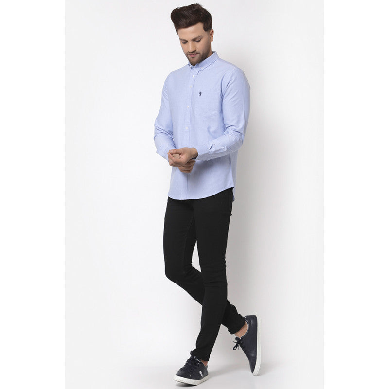 Men's Blue Solid Shirt