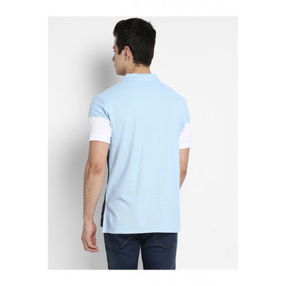 Mens Powder Blue White Navy T Shirt