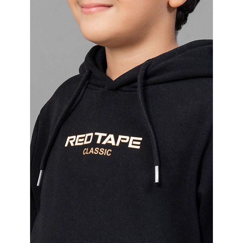 RedTape Black Hoodie for Boy | Comfortable & Durable