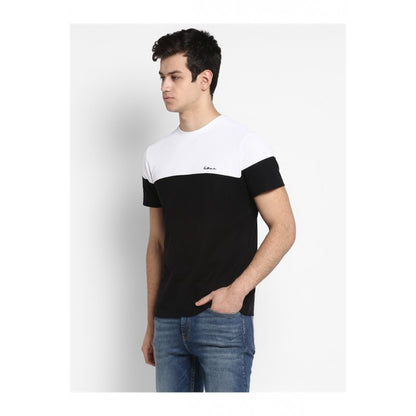 Mens White Black T Shirt