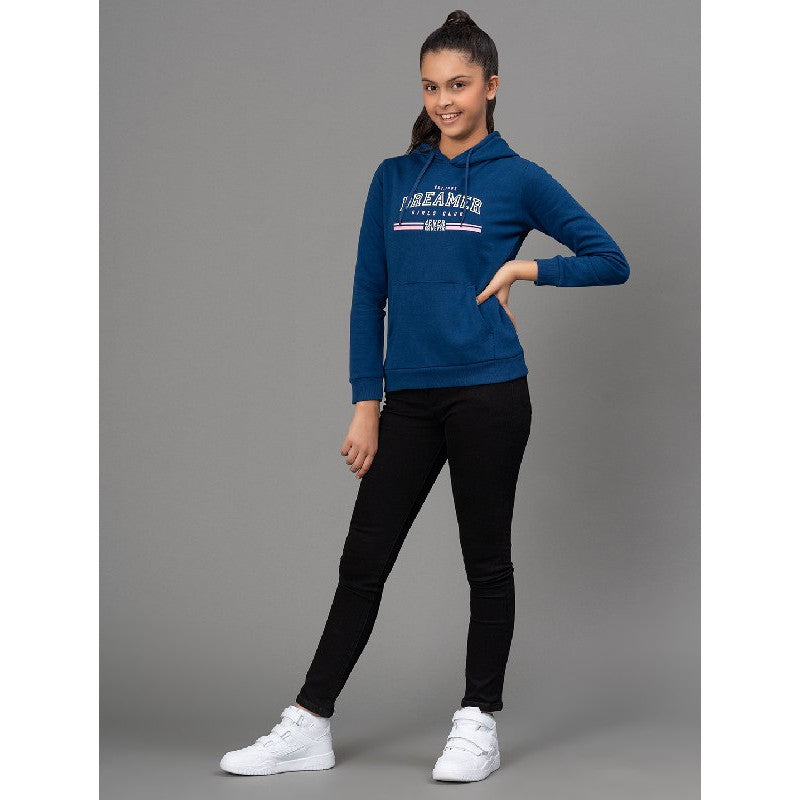 Mode By RedTape Air Force Blue Hoodie for Girls | Warm and Comfortable