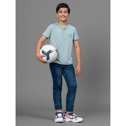 RedTape Green Melange T-Shirt for Boys | Comfortable and Durable