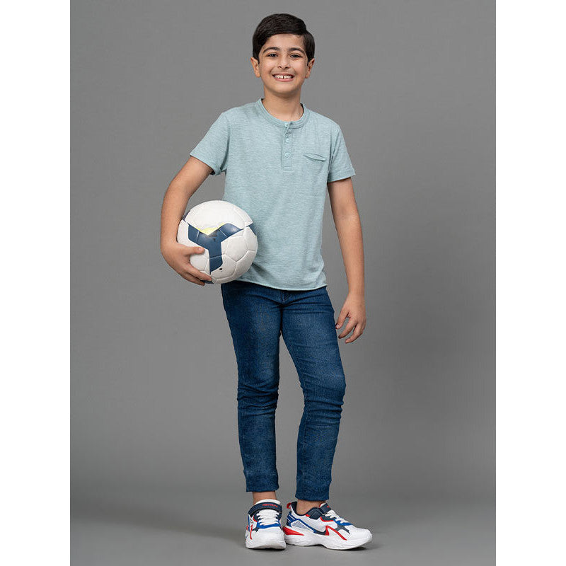 Green Melange T-Shirt for Boys