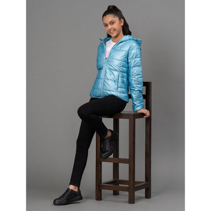 Mode By RedTape Metallic Blue Jacket for Girls | Warm and Comfortable