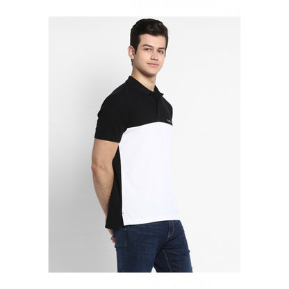 Mens White Black T Shirt