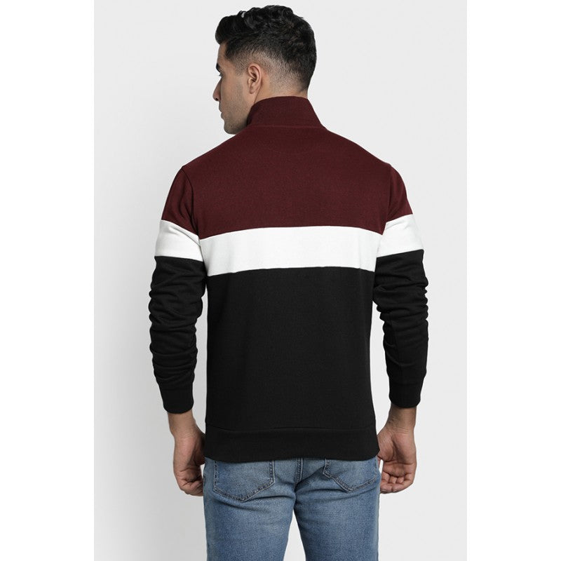 Mens Maroon Melange Sweatshirt