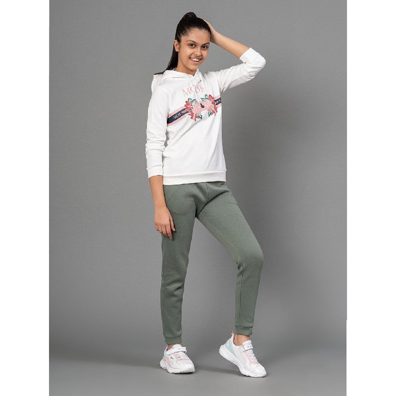 Mode By RedTape Off White Hoodie for Girls | Warm and Comfortable