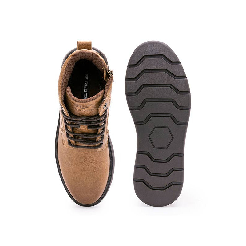 Genuine Leather Ankle Length Boots for Men | Soft Cushioned Insole, Slip-ResisTance, Dynamic Feet Support, Arch Support & Shock Absorption