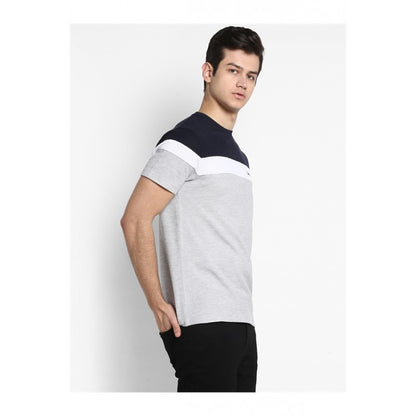 Mens Navy White Grey T Shirt