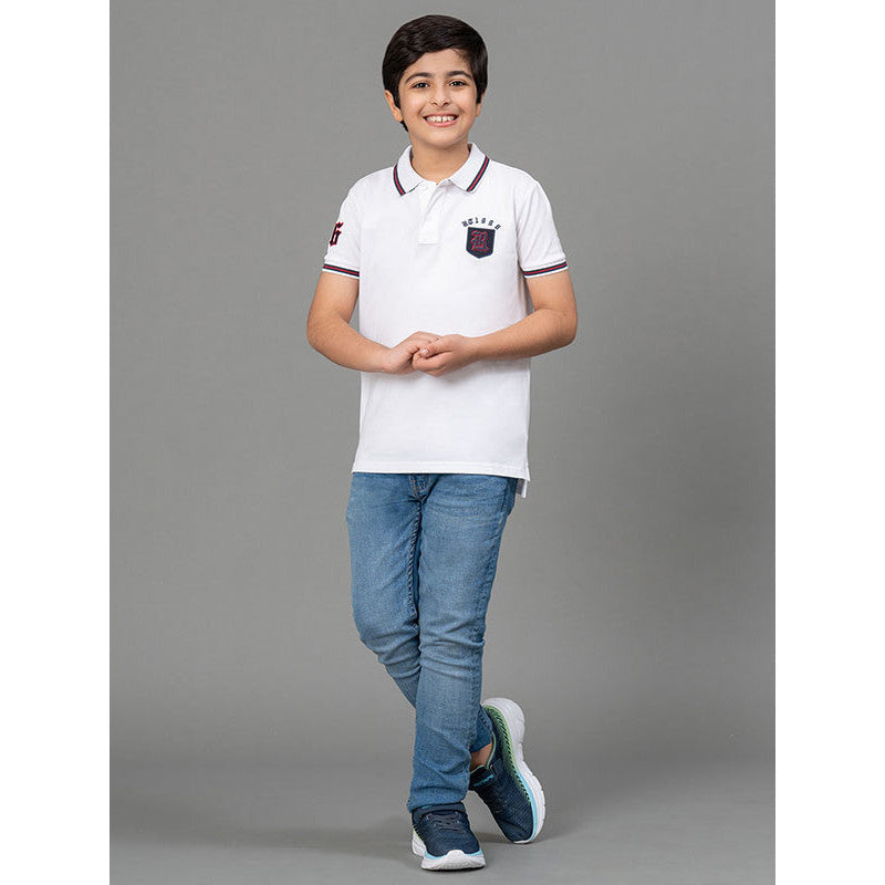 RedTape White T-Shirt for Boys | Comfortable and Durable