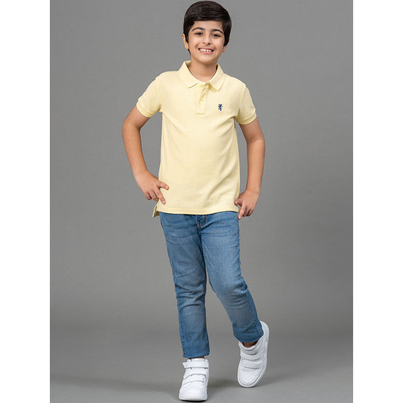 RedTape Lemon Yellow T-Shirt for Boys | Comfortable and Durable