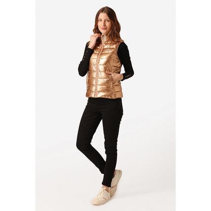 Women Metallic Gold Jacket