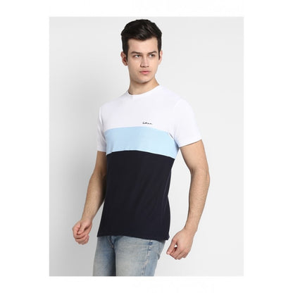 Mens White Powder Blue Navy T Shirt