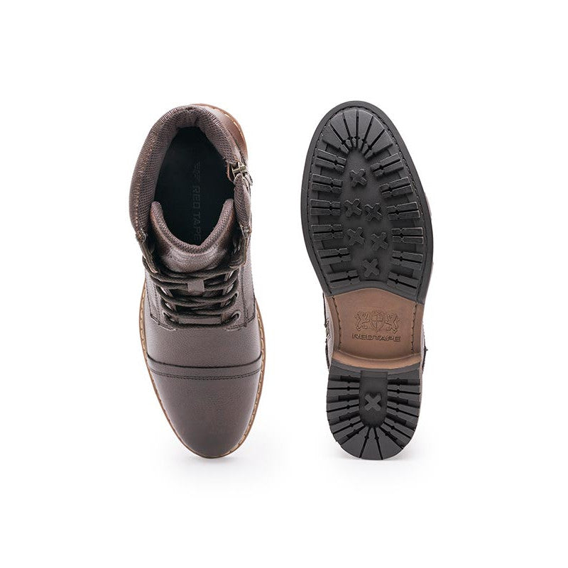 Genuine Leather Ankle Length Boots for Men | Soft Cushioned Insole, Slip-ResisTance, Dynamic Feet Support, Arch Support & Shock Absorption