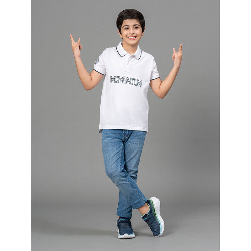 RedTape White T-Shirt for Boys | Comfortable and Durable