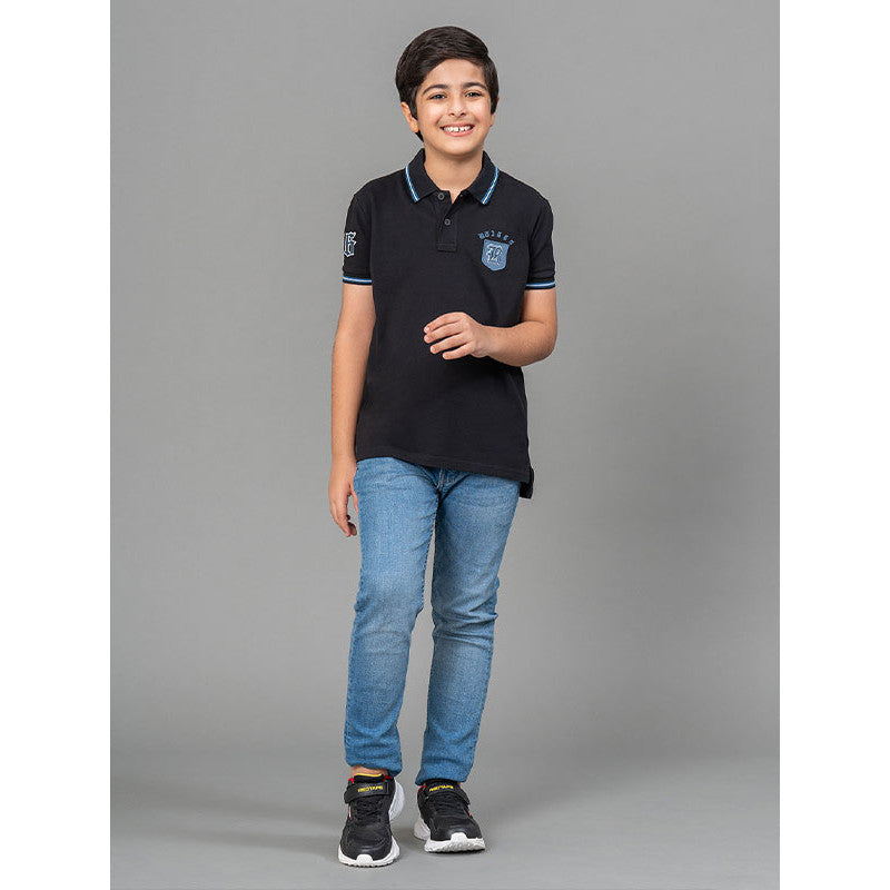 RedTape Black T-Shirt for Boys | Comfortable and Durable