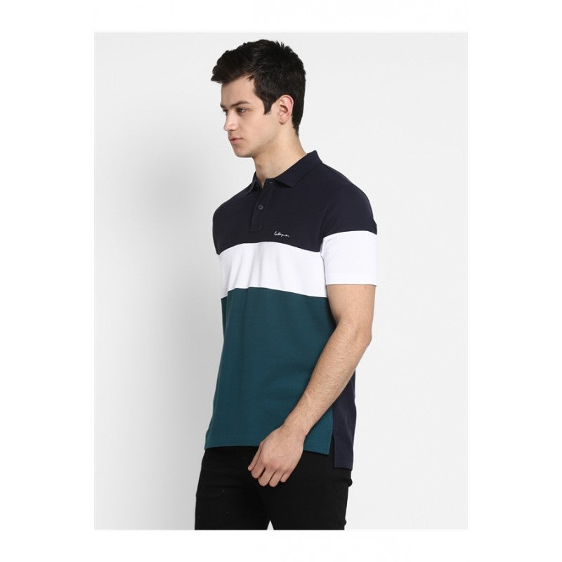 Mens Navy White Green T Shirt