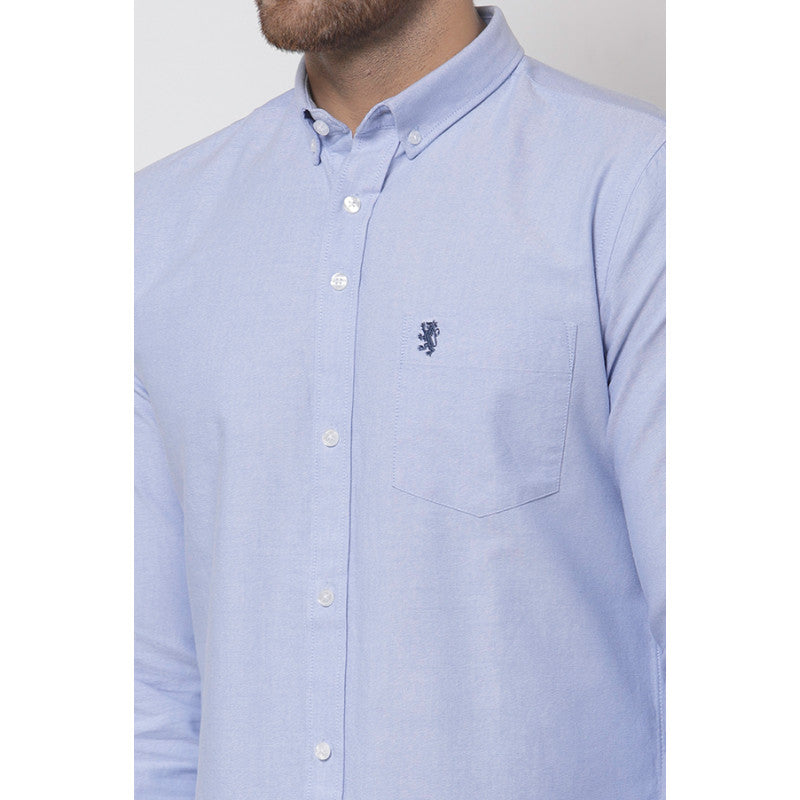 Men's Blue Solid Shirt