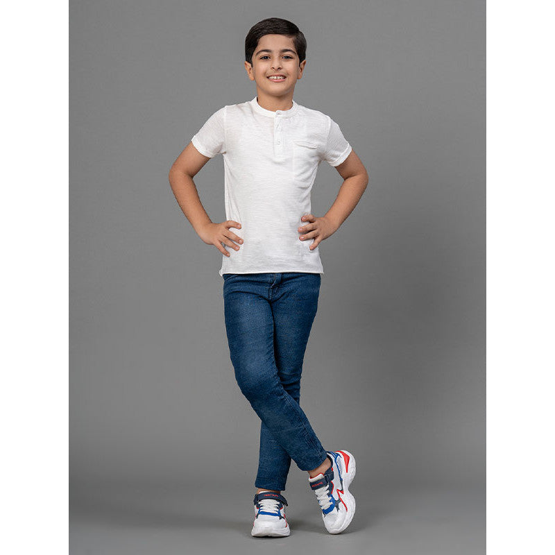 RedTape Off White T-Shirt for Boys | Comfortable and Durable