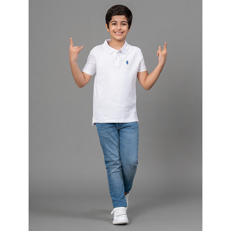 RedTape White T-Shirt for Boys | Comfortable and Durable