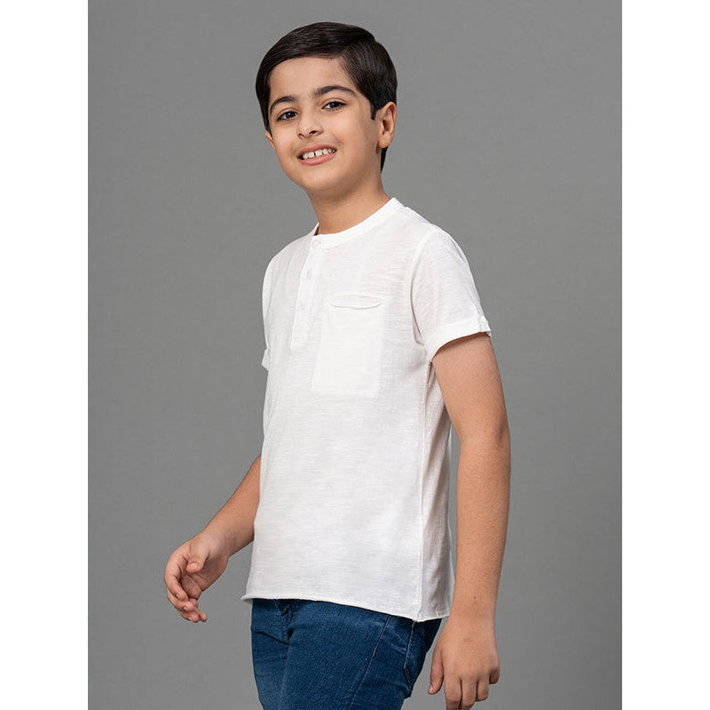 RedTape Off White T-Shirt for Boys | Comfortable and Durable