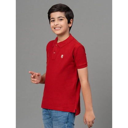 RedTape Red T-Shirt for Boys | Comfortable and Durable