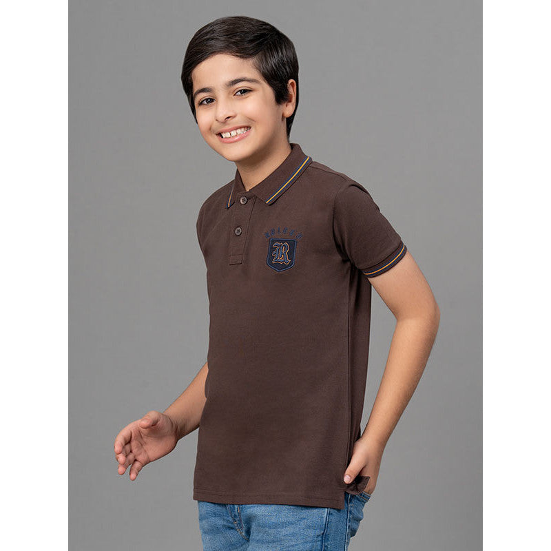 RedTape Brown T-Shirt for Boys | Comfortable and Durable