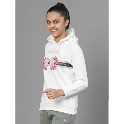 Mode By RedTape Off White Hoodie for Girls | Warm and Comfortable