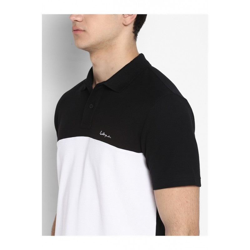 Mens White Black T Shirt