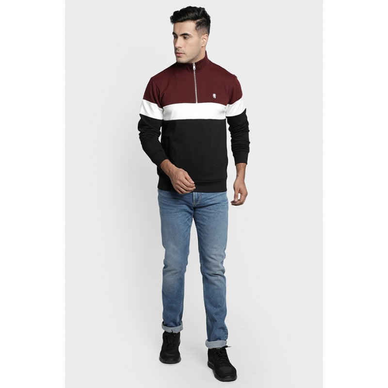 Mens Maroon Melange Sweatshirt