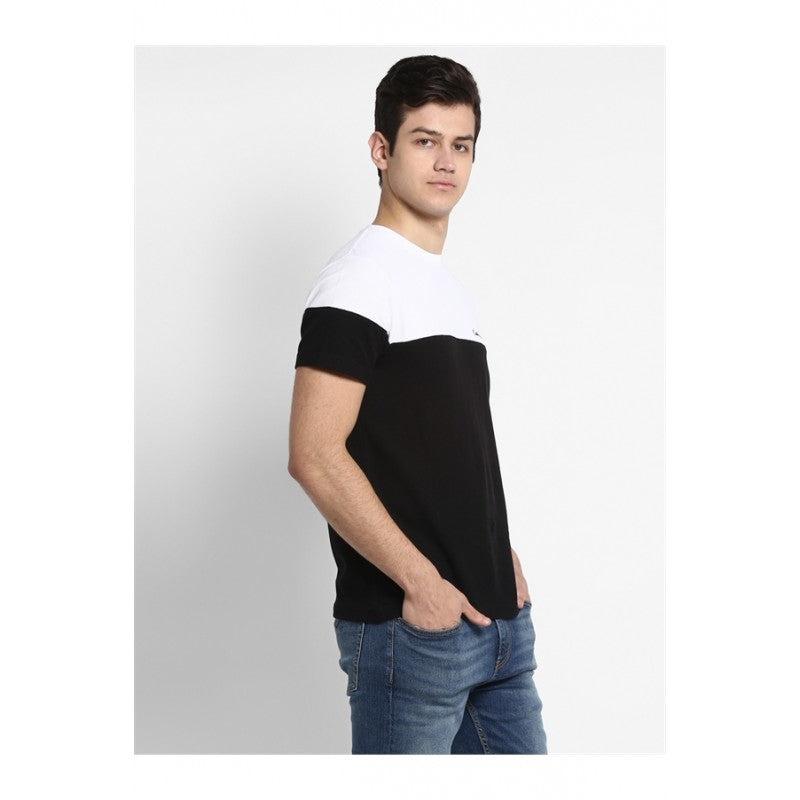 Mens White Black T Shirt