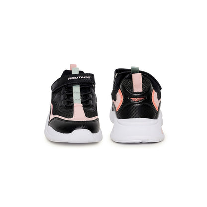 RedTape Unisex Kids Black And PInk Sports Shoes