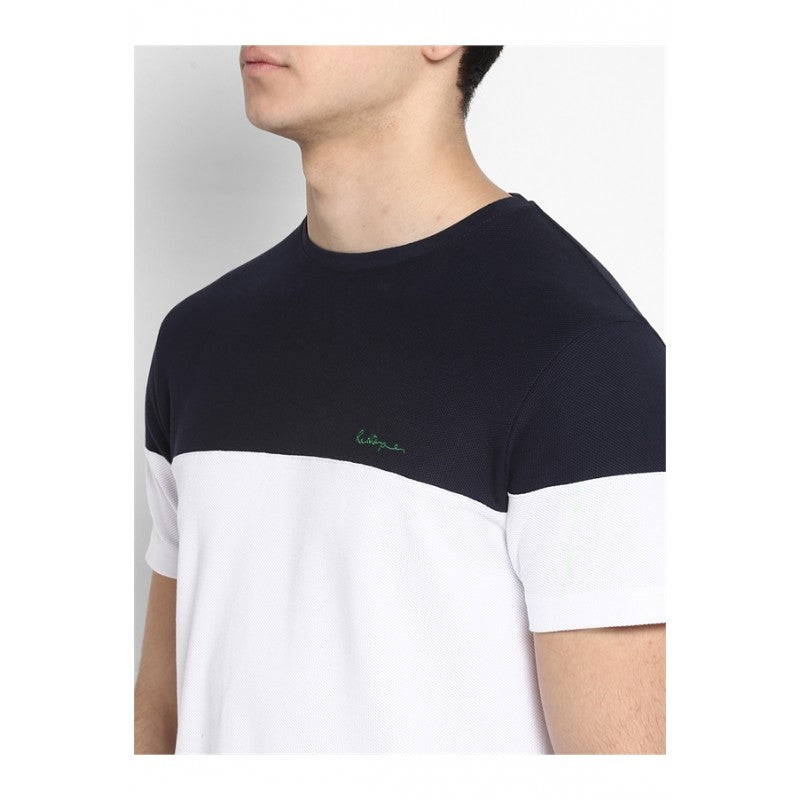 Mens Navy White T Shirt