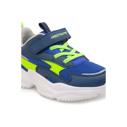 RedTape Unisex Kids Blue And Neon Green Sports Shoes