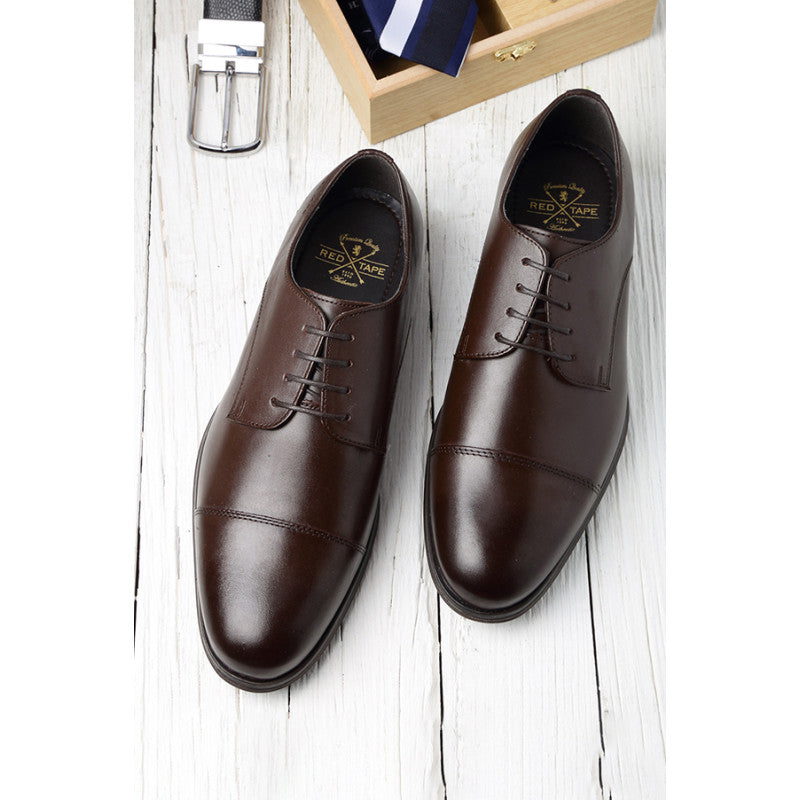 RedTape Men's Brown Derby Shoes