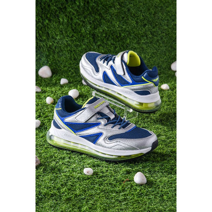 RedTape Unisex Kids Silver And Blue Sports Shoes