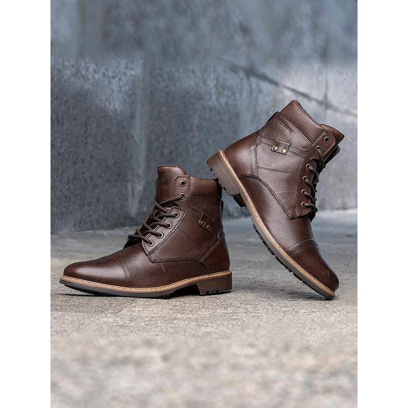 Genuine Leather Ankle Length Boots for Men | Soft Cushioned Insole, Slip-ResisTance, Dynamic Feet Support, Arch Support & Shock Absorption