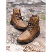 Genuine Leather Ankle Length Boots for Men | Soft Cushioned Insole, Slip-ResisTance, Dynamic Feet Support, Arch Support & Shock Absorption