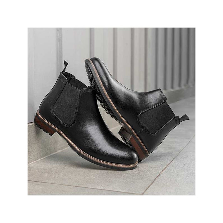 Polished Red Stripe Ze Men's Fashion Chelsea Boots